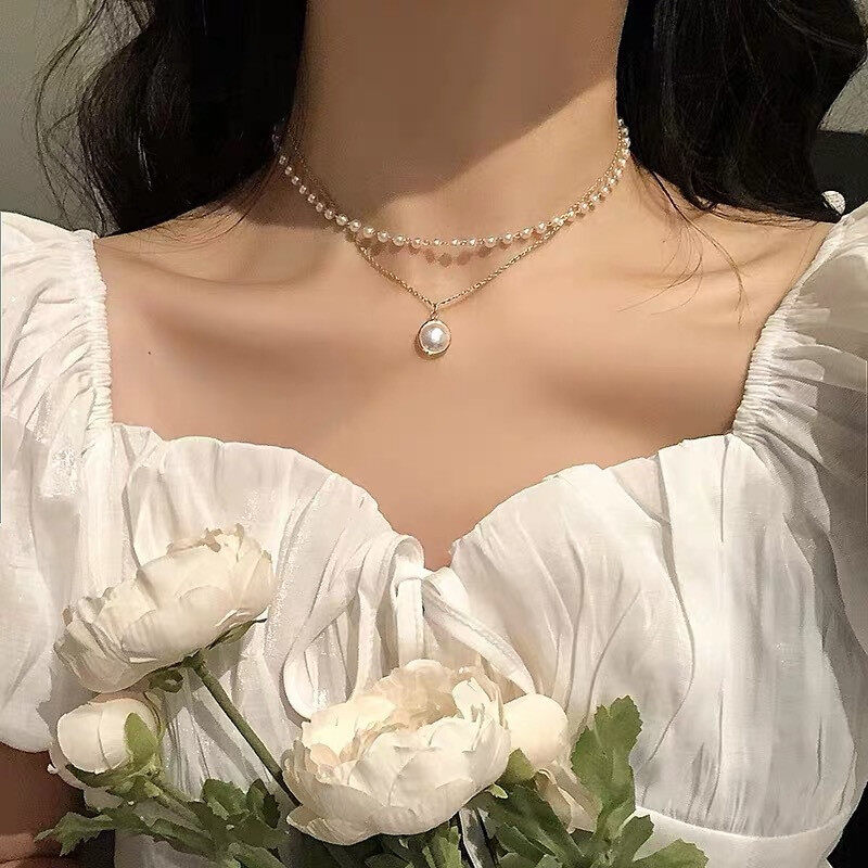 Fashion Store Pearl Necklace For Women Ladies Neck Chain Casual Chic