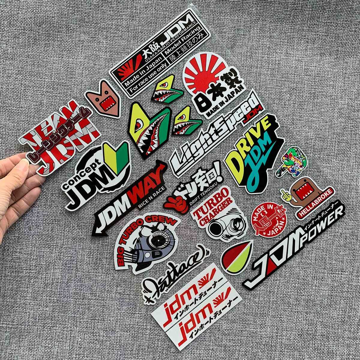 Big SET Reflective JDM Motorcycle Styling Sticker for HONDA YAMAHA SUZUKI Harley30cm x 25cm