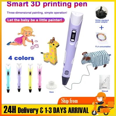 3D Pen PLA Filament Printing Pen Creative Toy For Kids Design Drawing DIY Pen 3D Filament Printer Graffiti Pen Drawing Pencil For Kids Children Toys Birthday Gift