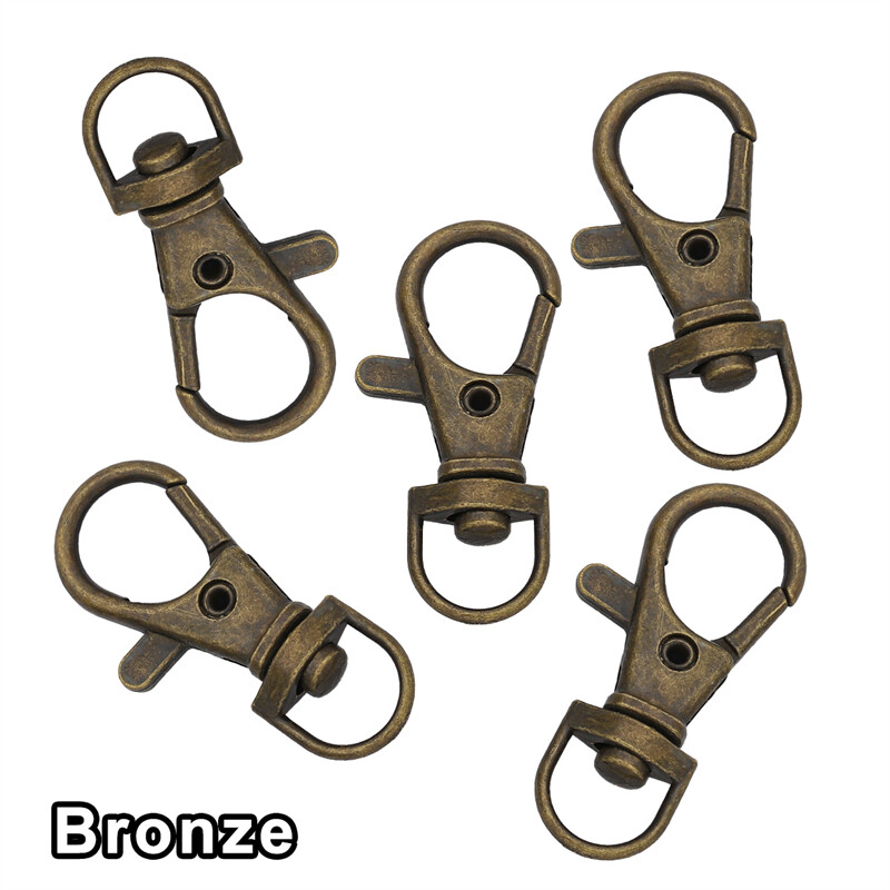 5-20Pcs Alloy Keychains Bronze Rhodium Gold Lobster Clasp Hooks Jewelry Findings For DIY Keychain Key Rings Accessories