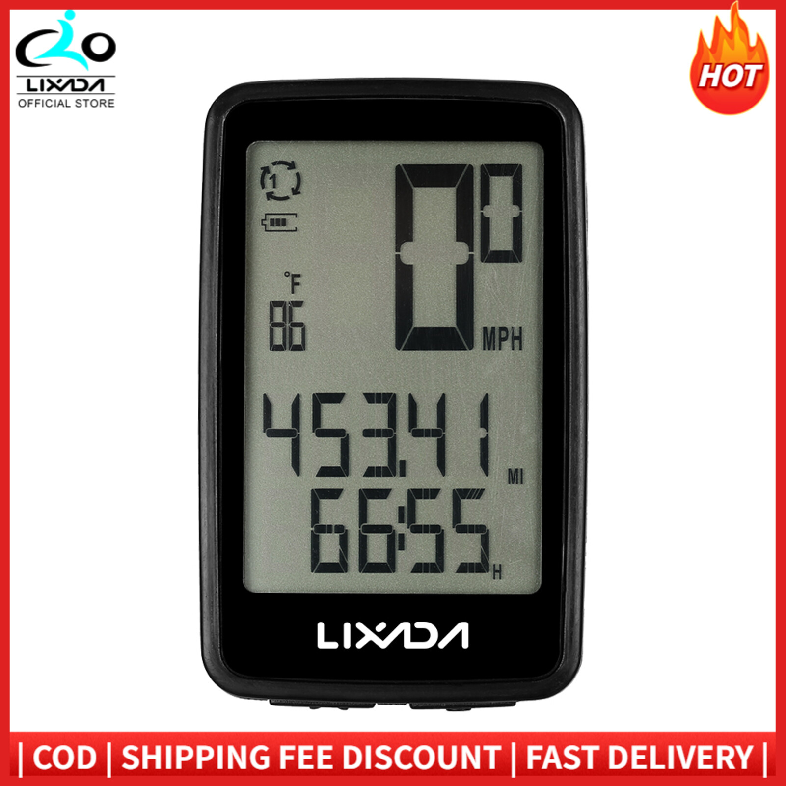 Lixada USB Rechargeable Wire less Bike Cycling Computer with Bicycle Speedometer Odometer