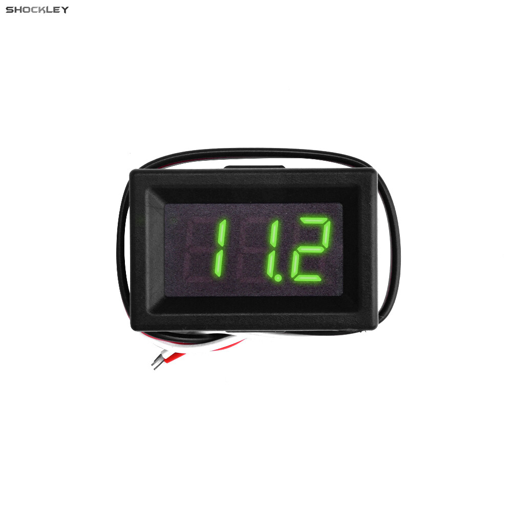 Shockley 0.36 inch DC 3-30V vôn kế kỹ thuật số vôn kế đo Màn hình LED 3-dây vôn kế cho xe động cơ đế gắn bảng