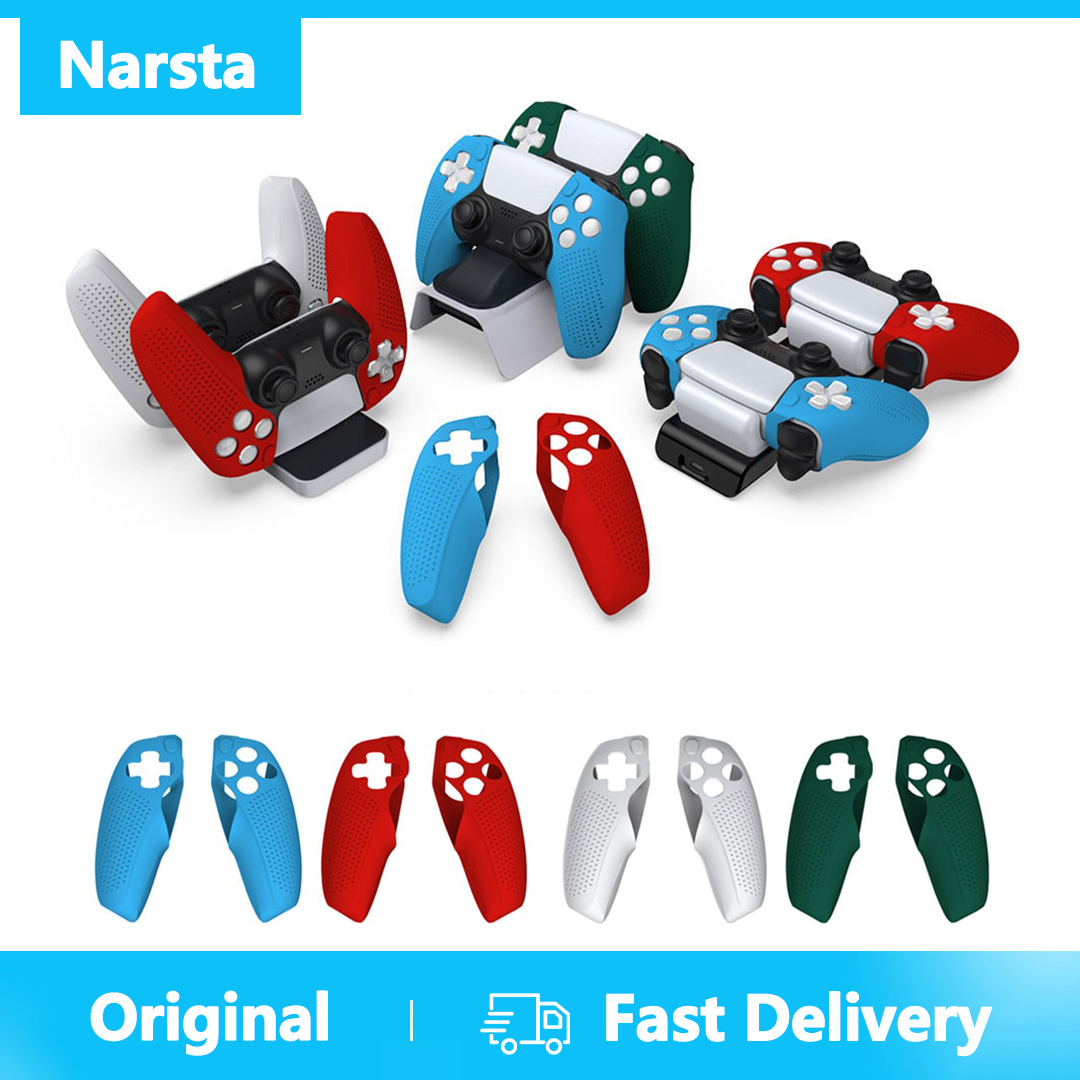 Narsta 1 Cặp Ốp Bảo Vệ Tay Cầm Chơi Game Bằng Silicon Mềm Cho PlayStation 5 DualSense PS5 Phụ Kiện Nắp Chống Trượt Điều Khiển