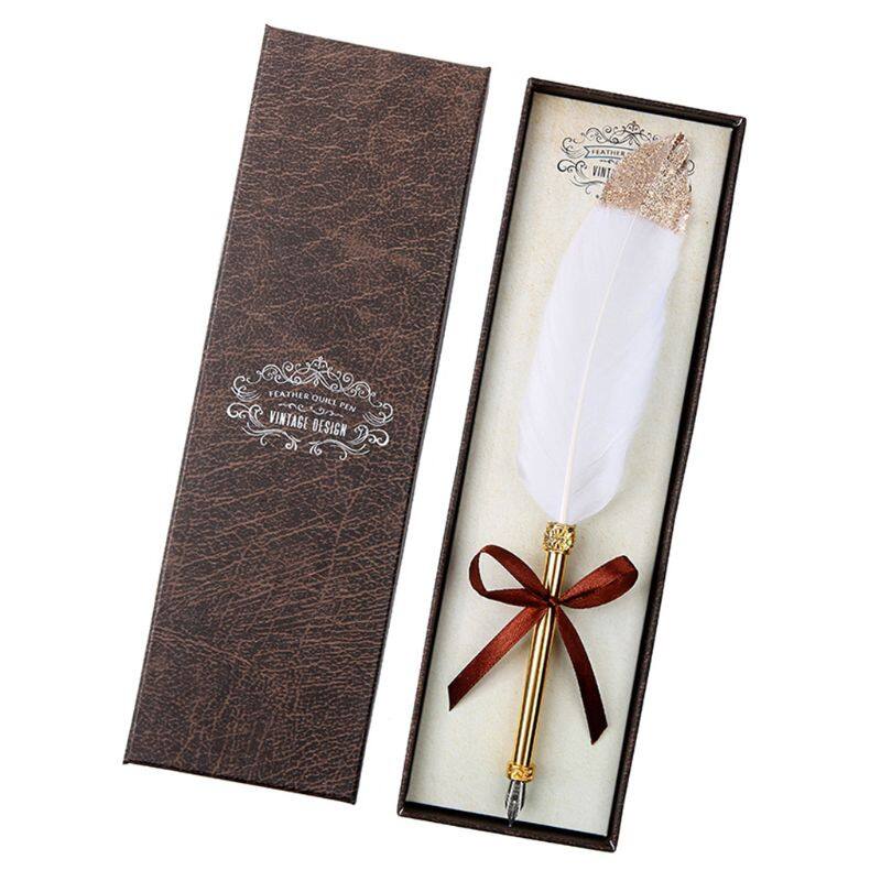 Vintage Quill Dip White Feather Pen Fountain Pens Calligraphy Writing Supplies