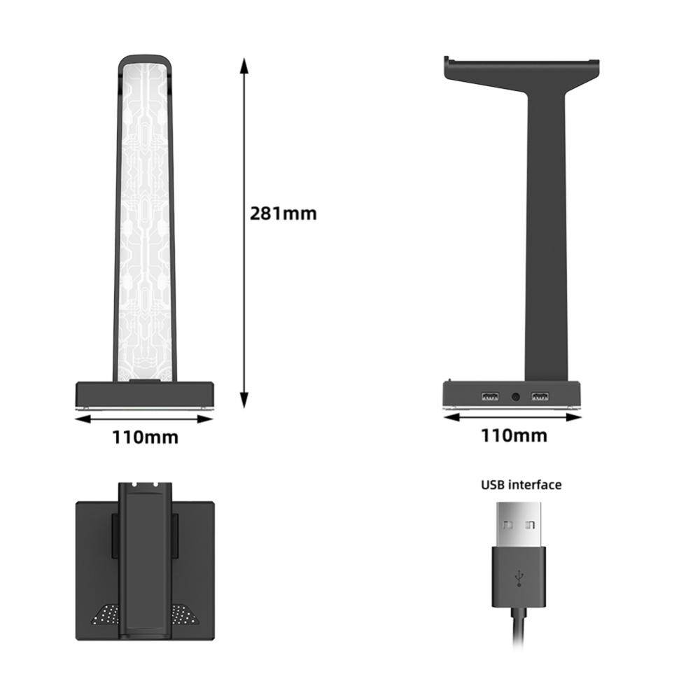 RGB đế Tai nghe chủ Rack 10 hiệu ứng ánh sáng Giá để tai nghe giá Giá để tài liệu đầu tai nghe chụp có khung đế Tai nghe giá đỡ giá đỡ dọc móc áo