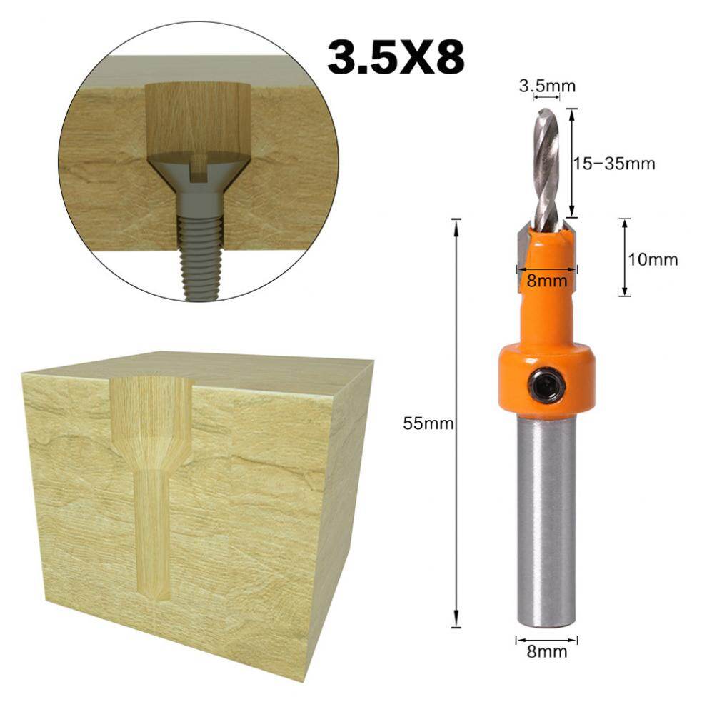 5 Cái Mũi Khoan Khoét Loe Miệng Bit Công Cụ Vạt Cạnh Làm Gỗ Mũi Soi Lỗ Gỗ Khoan Gỗ Làm Việc Bằng Nhựa