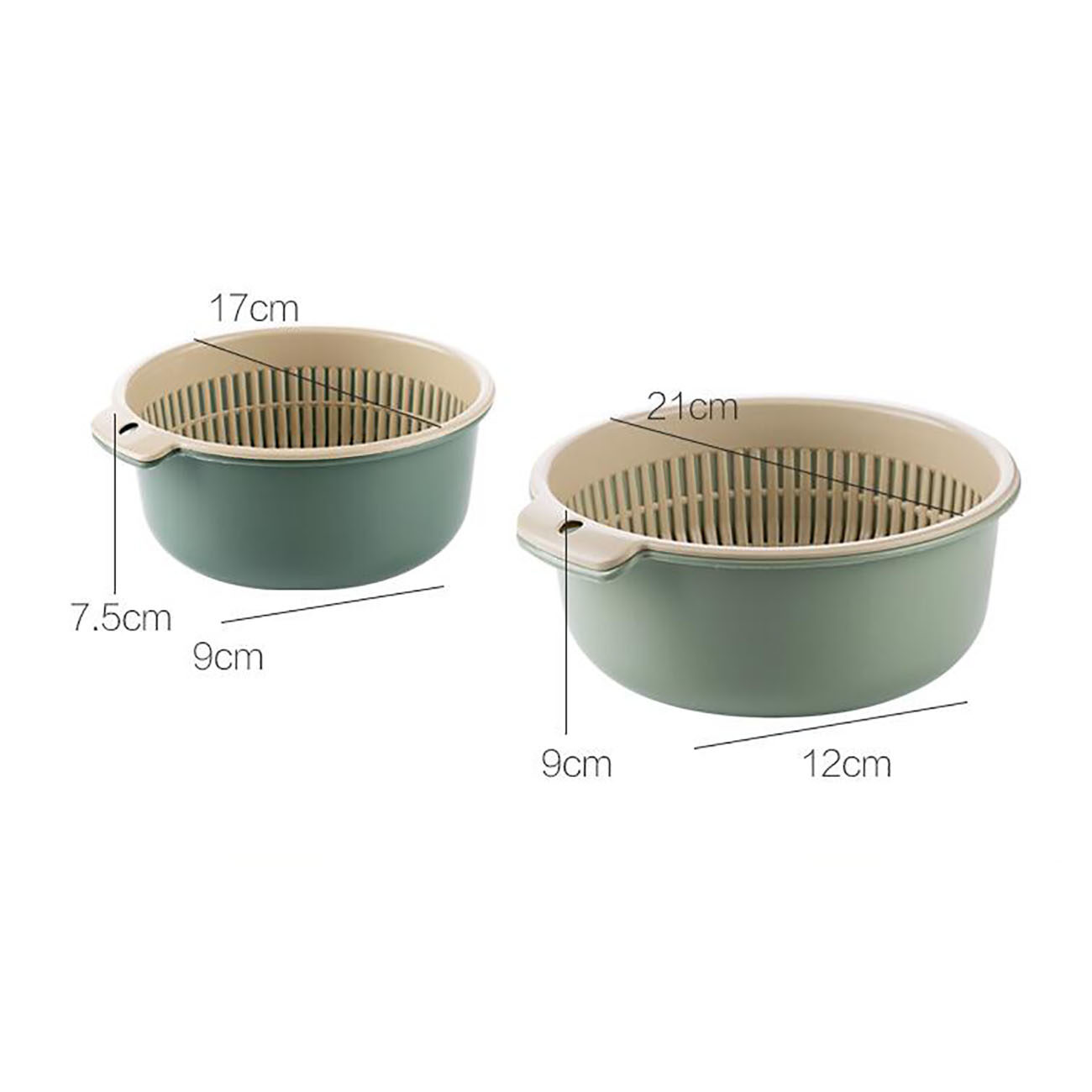 Homenhome Giỏ Trái Cây Rỗng Hai Lớp Giỏ Thoát Nước Bồn Rửa Nhà Bếp