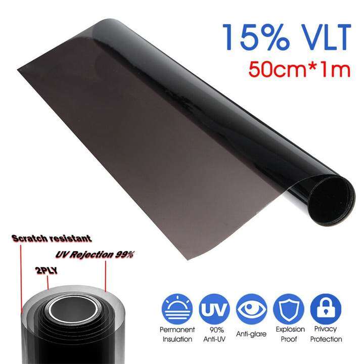 Miếng Dán Màu Kính Ô Tô 50Cm X 100Cm CuộN Thuyền Màu Đen 90% UV A25568, 15% VLT