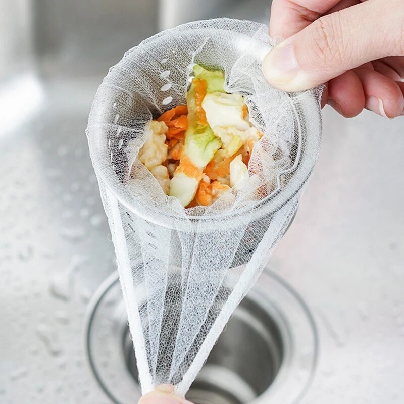 Disposable Sink Filter Mesh Bag Strainer Waste Filter Drainage Hole Garbage Bag Kitchen Clean Supplies