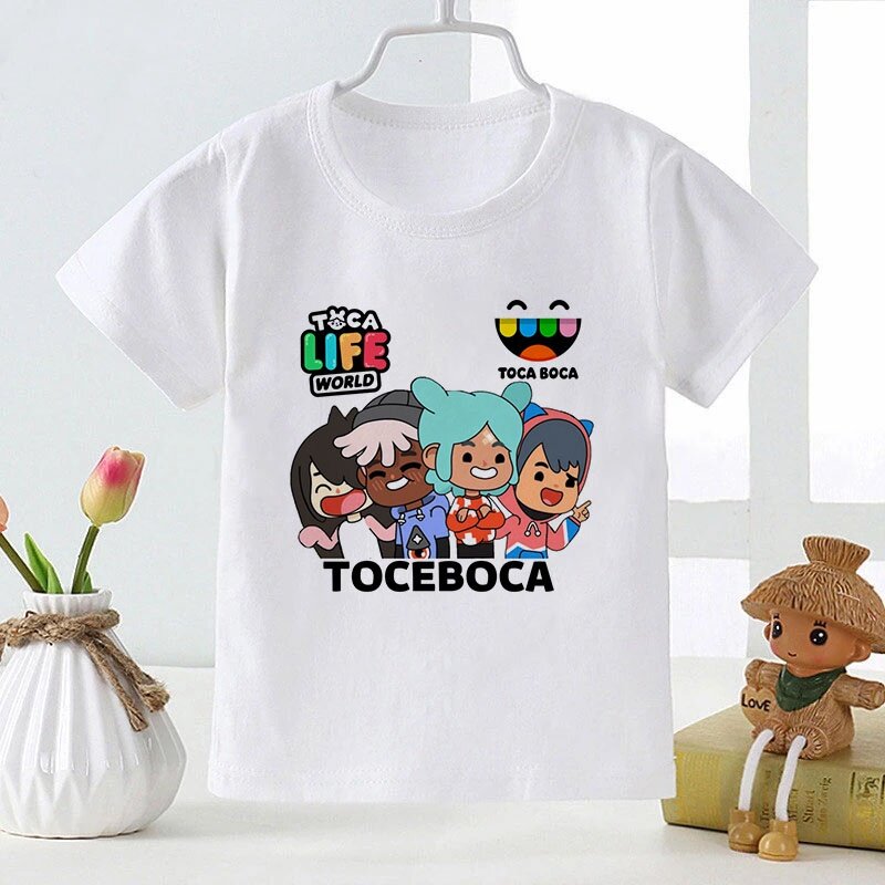 Girls/Boys Game Toca Boca And Gacha Life World Cartoon Graphic Printed  T-shirt Kids Comfy Versatile Summer Short Sleeved Clothes