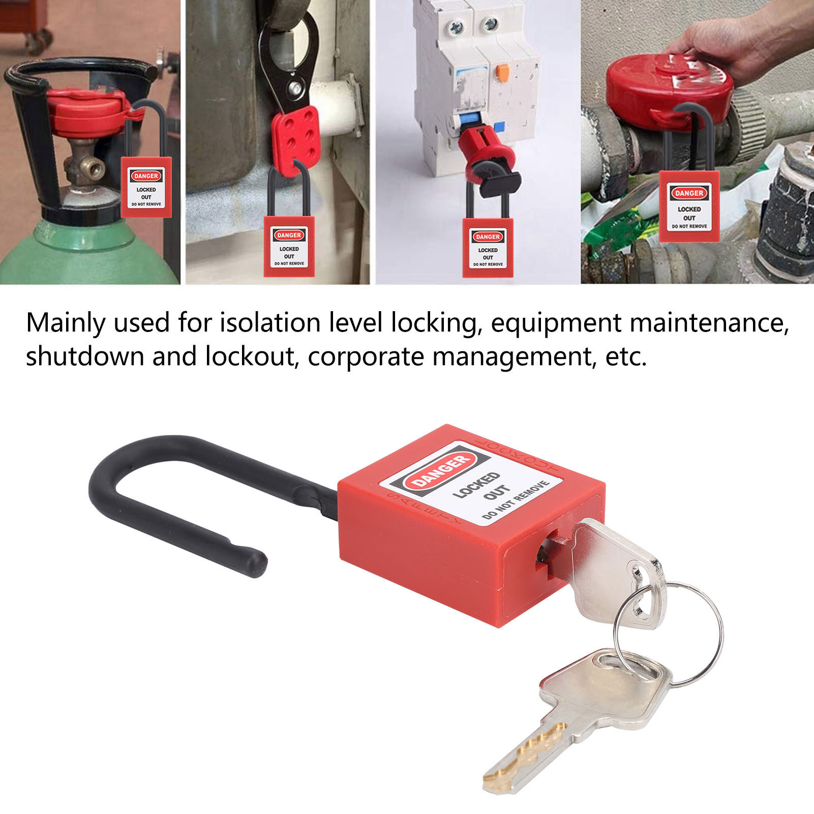 Electrical Padlock, Durable Lockout Tagout Lock Corrosion Resistant for Equipment Maintenance Shutdown and Lockout for Isolation Level Locking