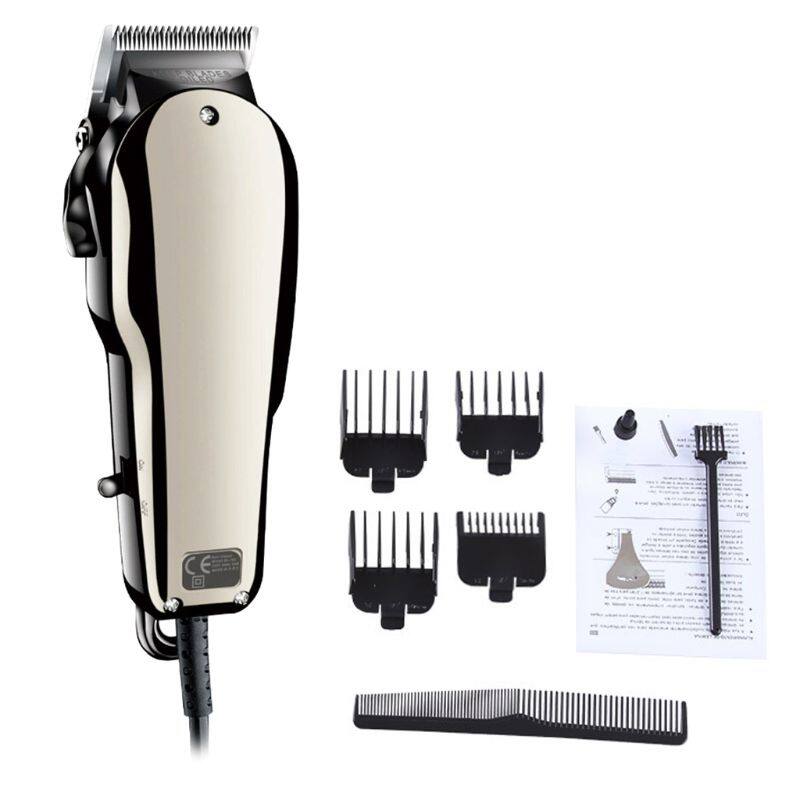 Professional Men Electric Trimmer Vintage Hair Style Haircut Machine Barber Clippers Silver