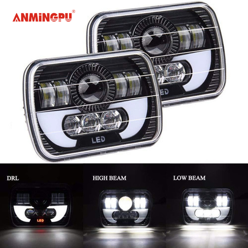 ANMINGPU 300W 5X7 Led Headlights Led Sealed Beam head light lamp With High Low Beam Led Headlight For Jeep Wrangler Yj Cherokee Xj