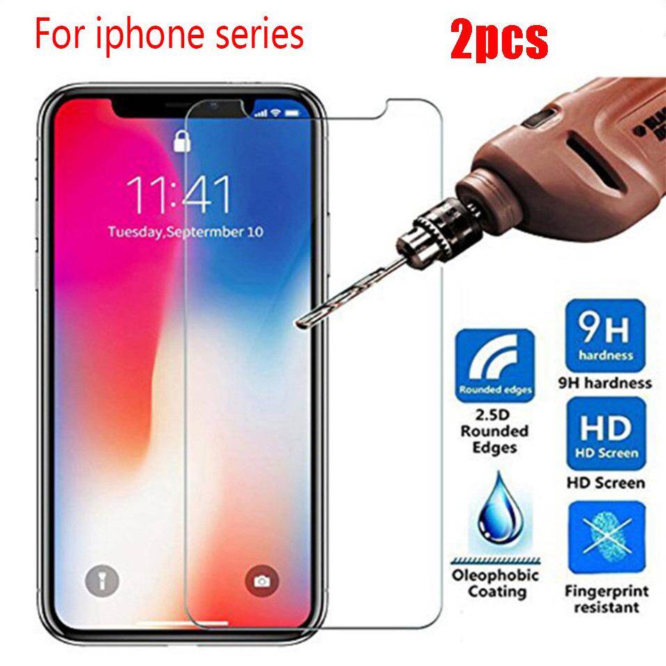 2Pcs 9H compatible with iphone X XS Max XR 6 6s 7 8 plus 5s Tempered Glass Screen Protector protective Glass