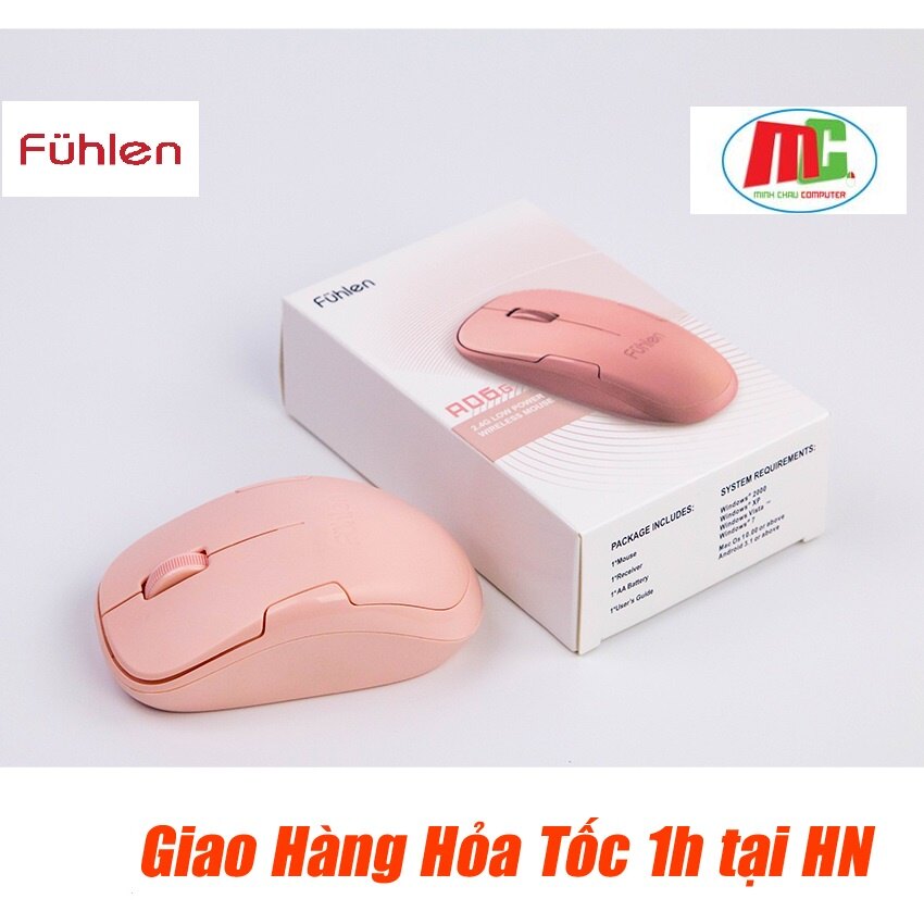 Chuột không dây fuhlen a06g pink - hàng bảo hành 2 năm