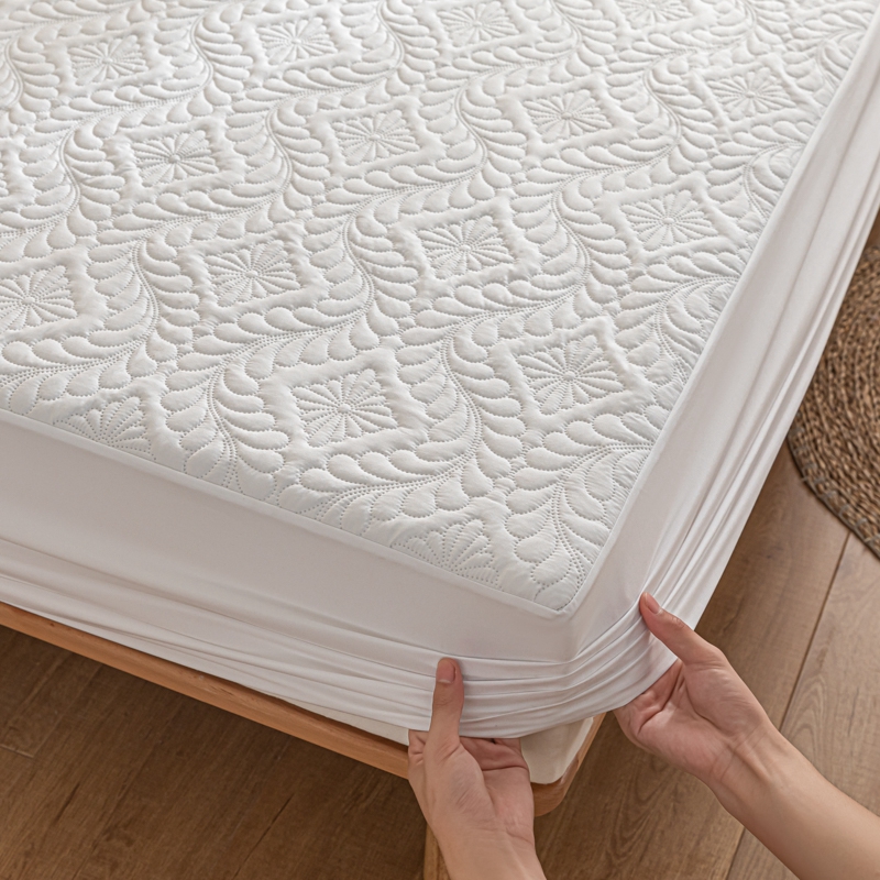 Vỏ Chống Nước Vỏ Bọc Nệm Màu Trơn Queen/King Size Bọc Nệm Giường Đơn Vỏ Chống Nước Tấm Ga Trải Giường 90X200Cm/120X200Cm/140X200Cm/150X200Cm/160X200Cm/180X200Cm/220X200Cm