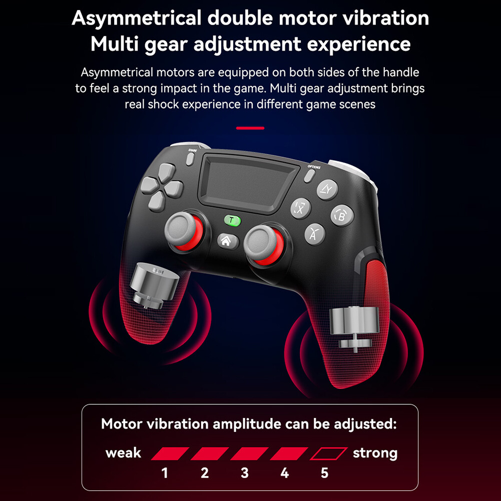 Bluetooth-compatible Game Controllers Gamepads Dual Motor Vibration Gamepad Controller 360 Degree Game Controller Joystick Anti Slip for PS4 NS Switch