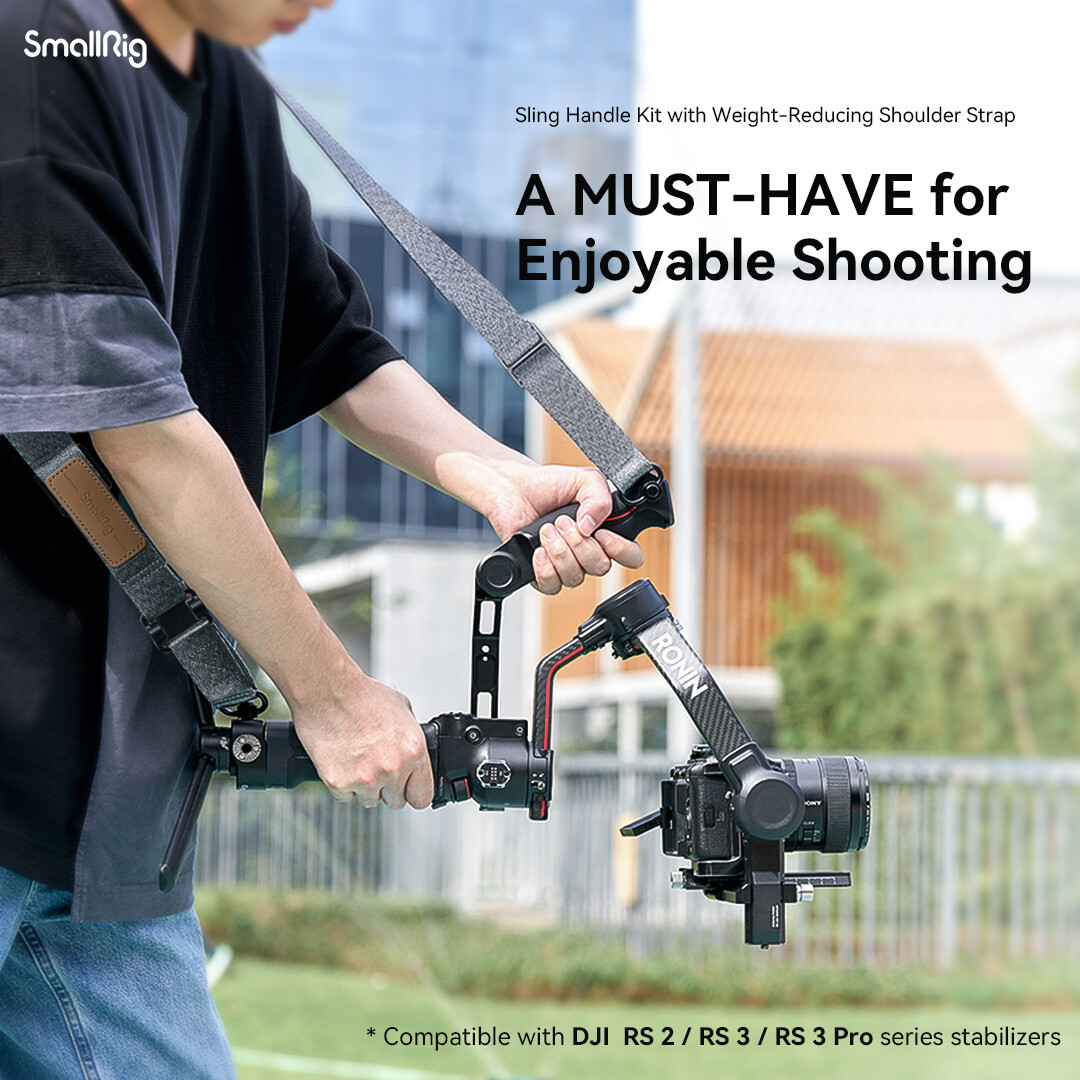 SmallRig Dây đeo có thể điều chỉnh tay cầm chống rung Handgrip với trọng lượng-giảm dây đeo vai cho DJI RS 3 / RS 3 Pro / RS 2 cho góc thấp bức ảnh 4383 / 4118