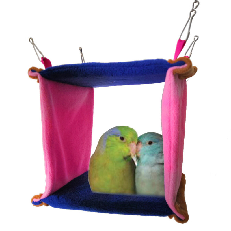 Parrot Hanging Plush Hammock Comfortable Breathable Thickened Warm Triangular Nest Tent Bird Supplies