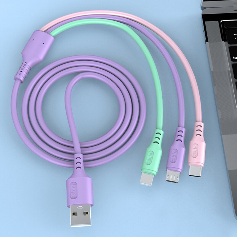 NIEN Fast Charging Apple/ Android /TYPE-C Cable 3 In 1 Charger USB Cable Data Line