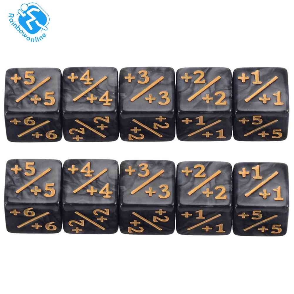 10pcs Dice Counters Positive Negative +1 -1 Gathering Table Game Funny ...