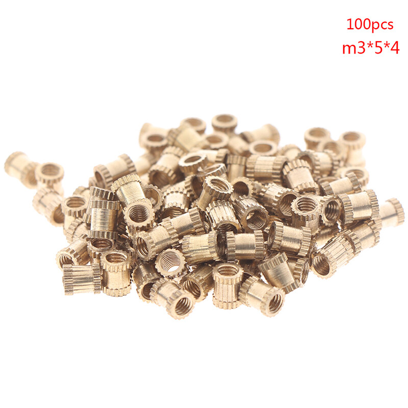 ✈️Ready Stock✈️ 100pcs M3 nut Injection Molding Brass Knurled Thread Inserts Nuts