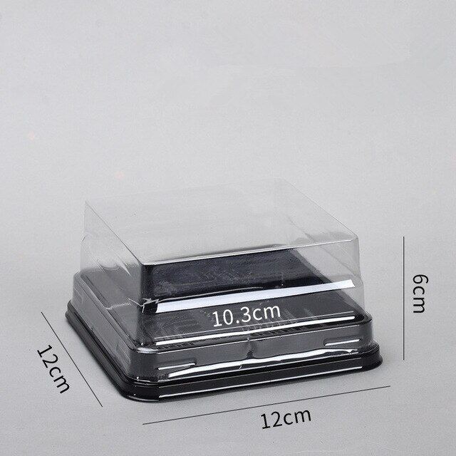 50Pcs 12cm Square Pastry PET Blister Disposable Transparent Food