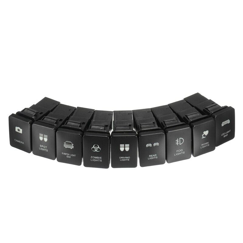 12V Đèn Nền Đèn LED Xanh Chiếu Sáng Chuyển Đổi ON/Off Kết Nối Chuyển Đổi Trang Bị Thêm Chuyển Đổi 33X22Mm Cho Toyota Landcruiser Yaris RAV4