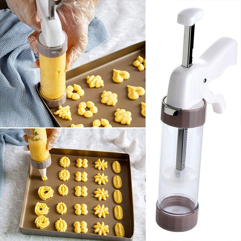 Multifunctional Cookie Mold with 6 Icing Tips Biscuit Press Tool Kitchen Desserts Bread Pastry Baking Tools Cutter DIY Food Cake Template