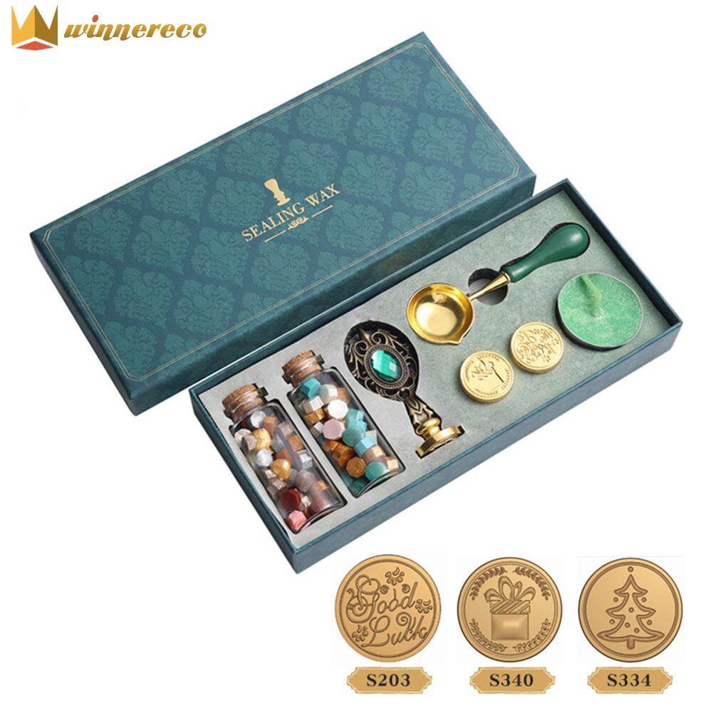 Vintage Lacquer Seal Set Wax Stamp Gift Box Creative Wax Beads Seal Stamps Craft