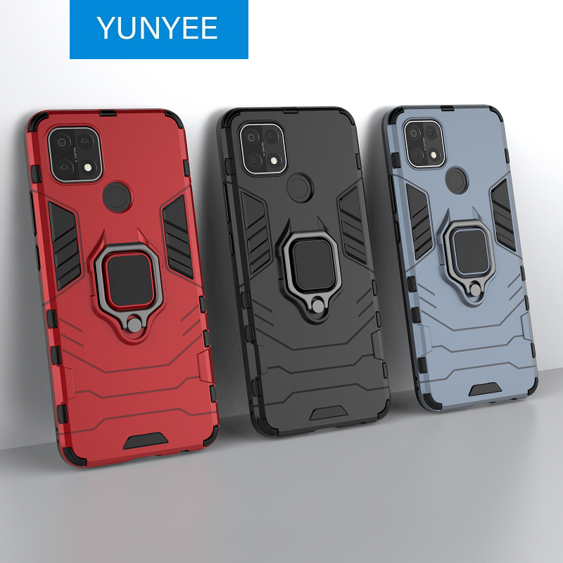 YUNYEE For Huawei P40 Pro + Huawei P30 Pro Huawei P20 Pro Huawei P30 Lite Huawei P20 Lite Case, Silicone TPU and Hard PC Luxury Armor Shockproof Metal Ring Holder Cover Phone Casing