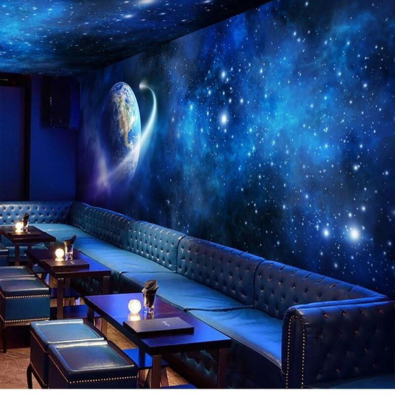 Self adhesive custom Star sky 3D Stereo Living Room Room Ceiling Wall Galaxy 3D Wallpaper mural children's bedroom home decor