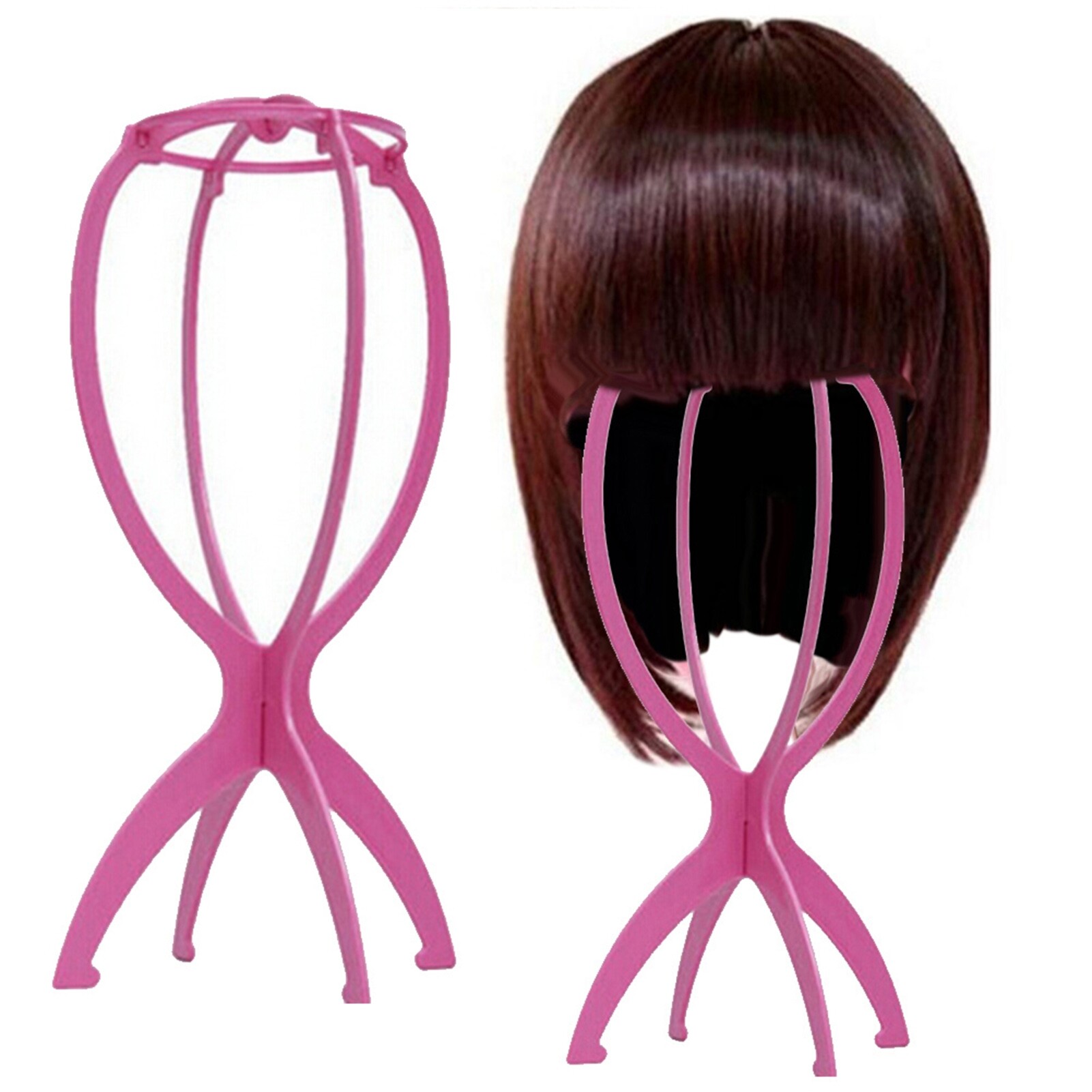 【In Stock】Wig Display Stand Portable Folding Solid Color Hat Hairpiece Holder