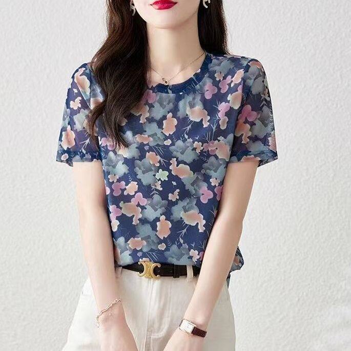 Women's Short Sleeved T-shirt Summer New Floral Shirt for Women Fashion Short Tops for Women