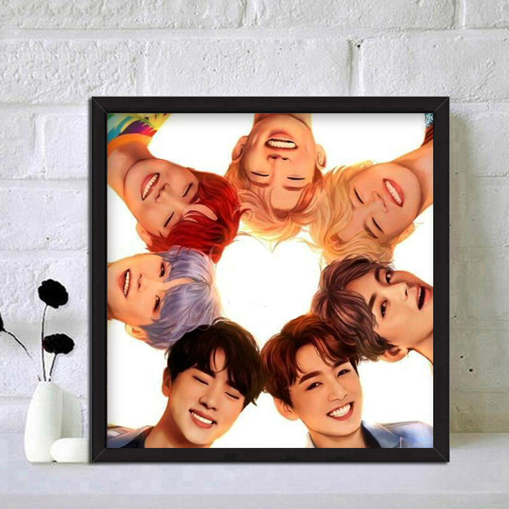 Bts Rhinestone Fast Delivery BTS Group ชายภาพวาดเพชร DIY 5D เจาะเต็มรอบ Rhinestone Art ...