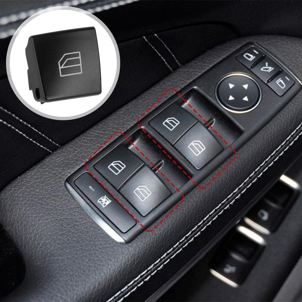 2pcs Driver Window Switch Button Cover for Mercedes-benz C-class (w204) 2008-2012/mercedes-benz E-class (w212) 2010-2012/mercedes-benz Glk-class (x204) 2009-2012 Car Parts Window Switch Button Cover