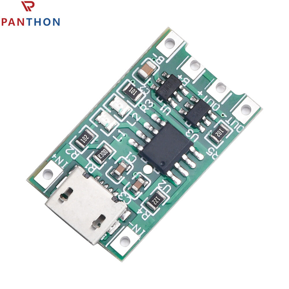 PANTHON 3.7V 4.2V Charge Discharge Integrated Module for 18650 Lithium Battery Charging Boost Protection PCB Board Module