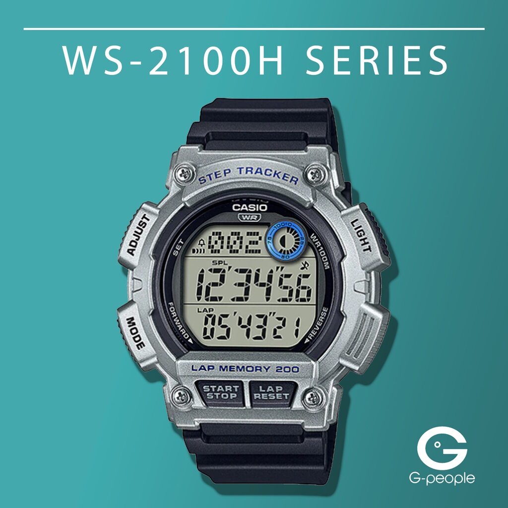 CASIO WS-2100H-1A2V / WS-2100H-1A2 / WS-2100H STEP TRACKER WATCH 100% ...