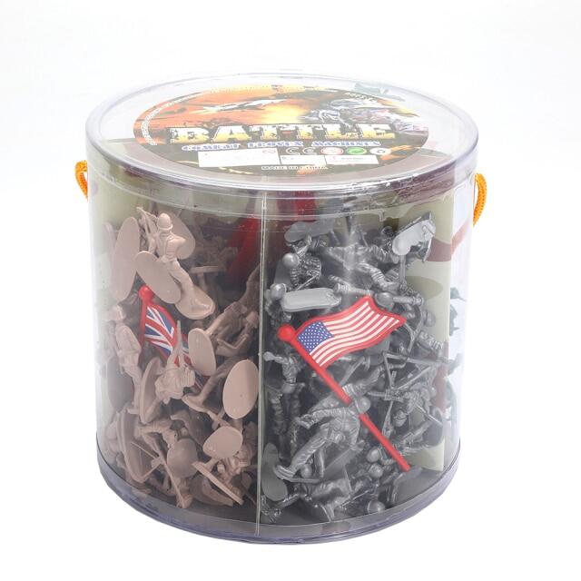 Secchio Da 300 Soldatini RAINBOW TOYFROG Uomini Dell'Esercito Seconda Guerra Mondiale: Gioco Di Ruolo Educativo Per Bambini. In 3 Colori E 3 Bandiere.