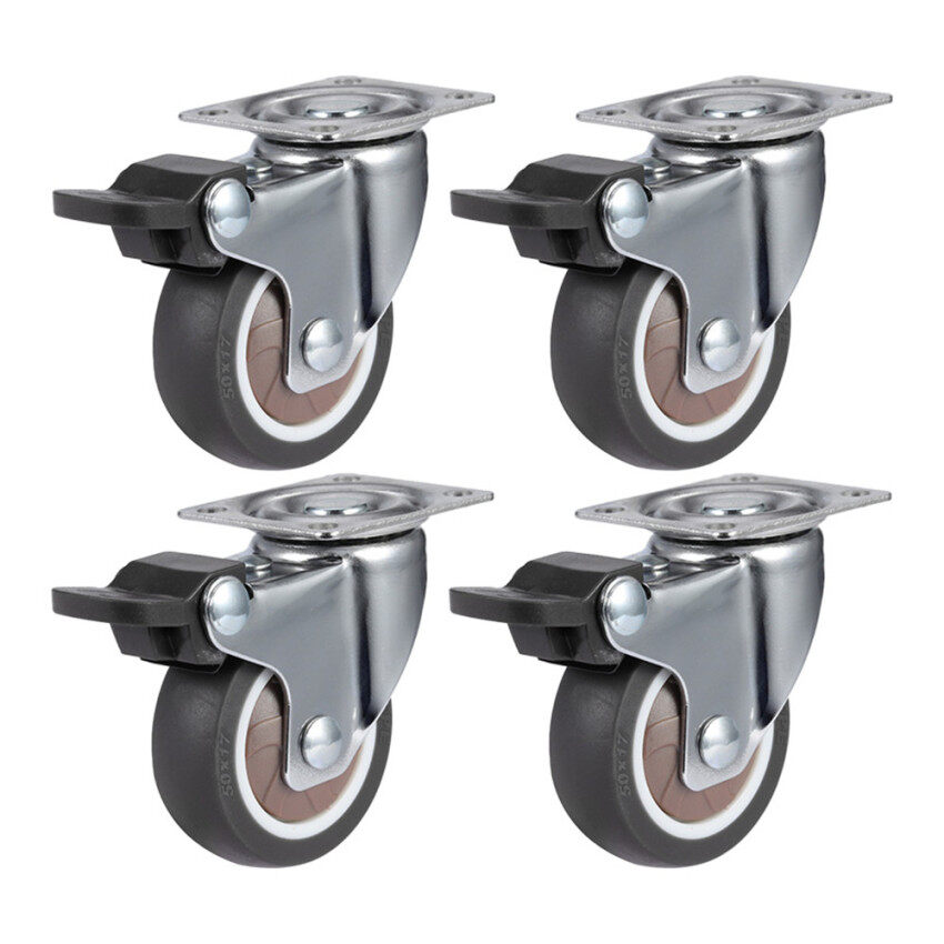 4Pcs Heavy Duty Furniture Mute Soft Rubber Swivel Casters Office Chair Caster Wheels Roller For Platform Trolley Chair