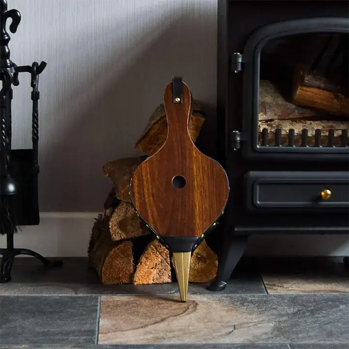 Vintage Wooden Mini Hand Bellows Fireplace Blower Stove Fire