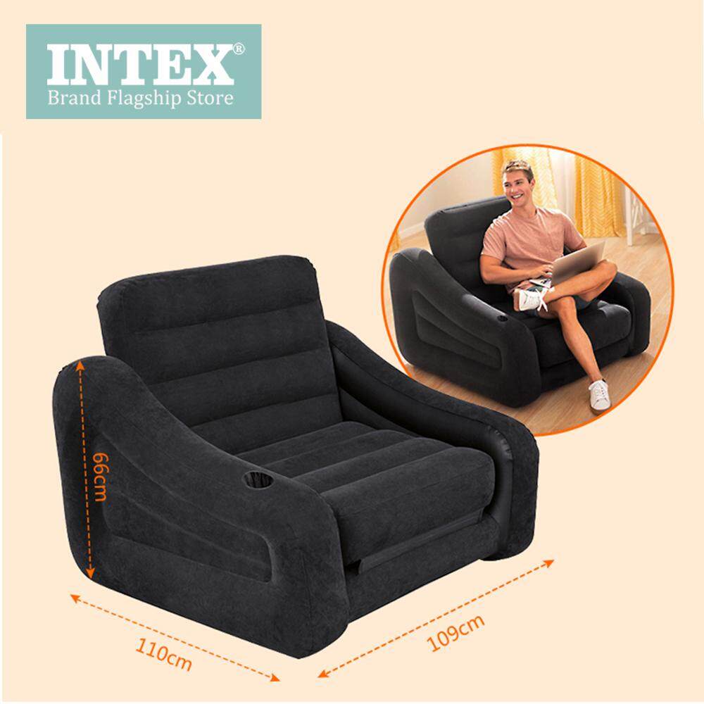 Intex Sofa Inflatable Lazy Couch Dual Use Folding Sofa Bed Lounge Chair Outdoor Indoor Single Double Lazada Singapore