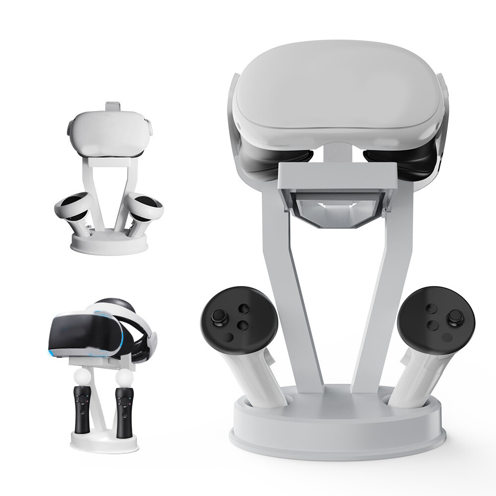 Stand Holder for Meta Quest 3 VR Headset & Controller Display Bracket VR Glasses Rack Holder Stable Release Button Organizer