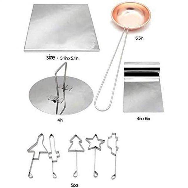 Stainless Steel Dalgona Korean Sugar Candy Making Tools Set Sugar Pie Game For Ppopgi Making Baking Mold Kitchen Accessories