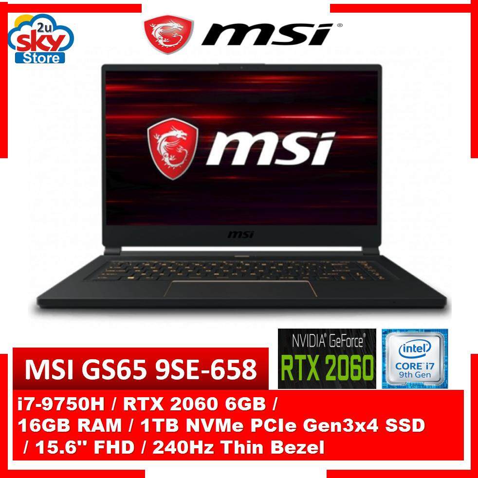 MSI Stealth GS65 9SE-658 15.6 FHD 240Hz Thin Bezel Gaming Laptop Malaysia