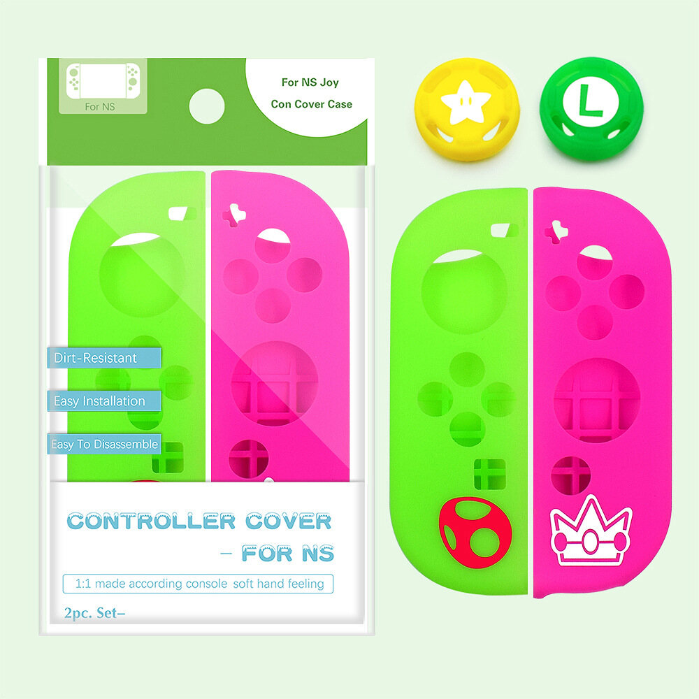VAORLO Protective Case for Nintend Switch Joycon Cover Solft Silicone Case with Thumbstick caps for Nintendo Switch Controller Grip Joy-con Cover