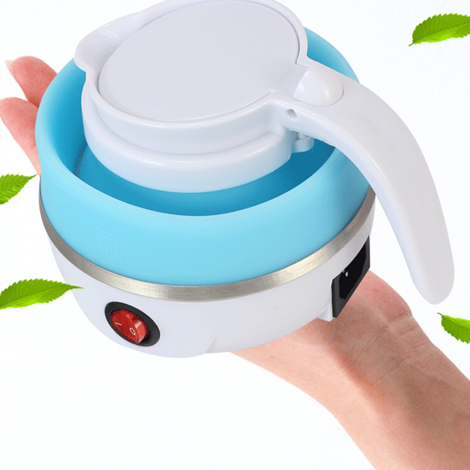 Terylin  1L Electric Kettle Foldable Space-saving ABS Camping Water Kettle for Home