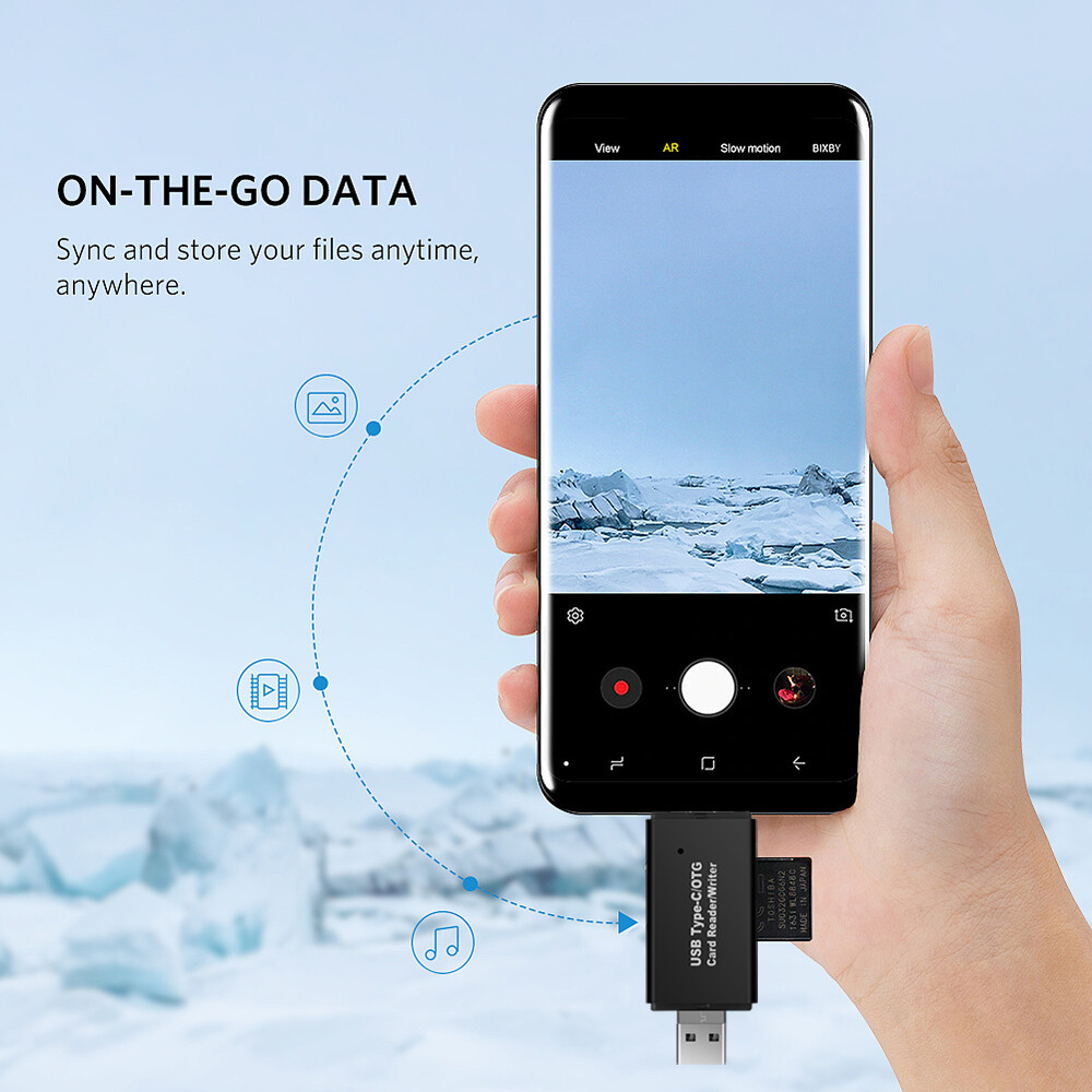 Đầu Đọc Thẻ OTG Micro USB Loại C 3 Trong 1 Đầu Đọc OTG TF Thông Dụng USB 2.0 Tốc Độ Cao Cho Máy Tính Android Đầu Mở Rộng