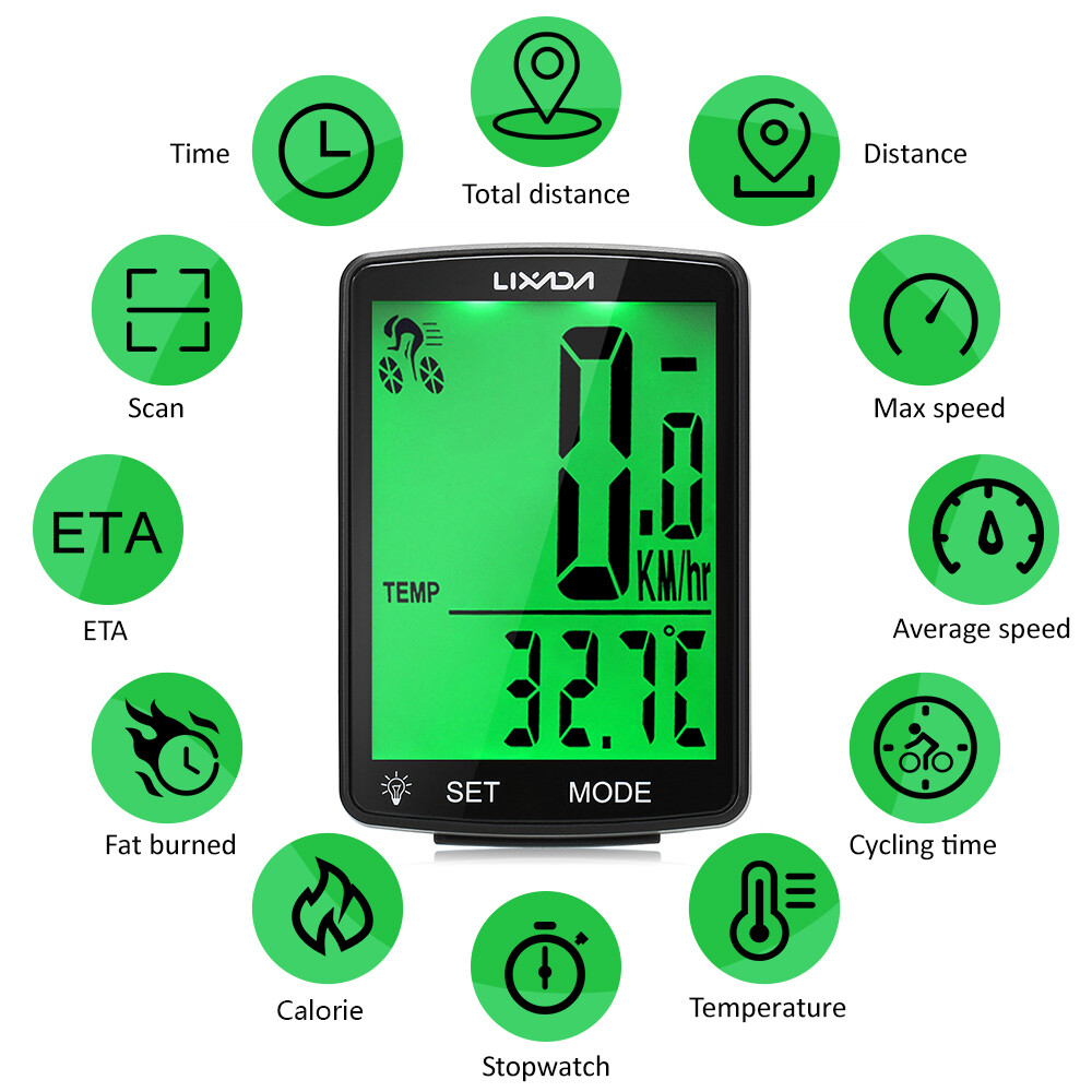 Topp Cycling Không Dây Máy Tính Xe Đạp Đa Chức Năng Màn Hình LCD Đồng Hồ Xe Đạp Leo Núi Đồng Hồ Đo Tốc Độ Xe Đạp Đo Dặm IPX6 Đạp Xe Không Thấm Nước Đo Nhiệt Độ Đồng Hồ Bấm Giờ Phụ Kiện Đi Xe Đạp