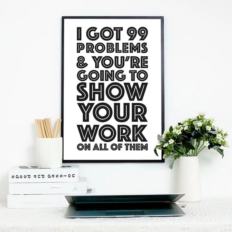 Math Problems Print Inspirational Quote Poster Math Teacher Gift  Educational Funny Wall Art Canvas Painting Classroom Decor | Lazada PH